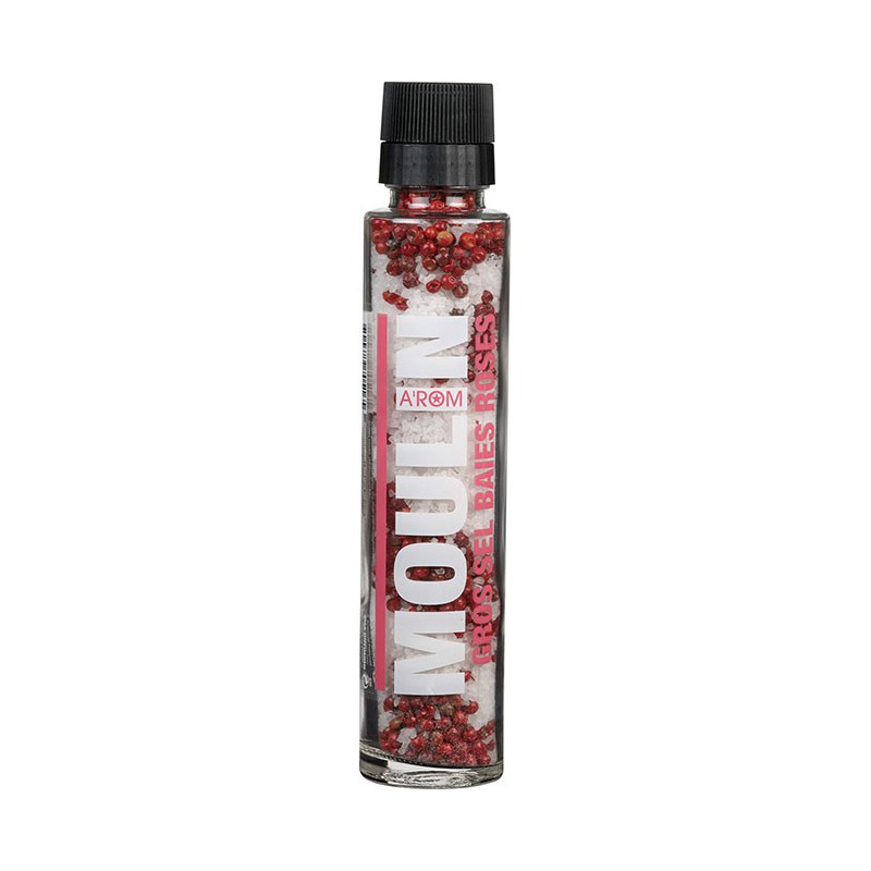 Moulin Gros Sel Baies Roses - Grobes Salz mit Rosa Pfefferbeerenin der Mühle Moulin Gros Sel Baies Roses - Grobes Salz mit Rosa Pfefferbeerenin der Mühle