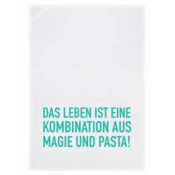 Geschirrtuch weiss - Motiv - Das Leben ist eine Kombination aus Magie und Pasta