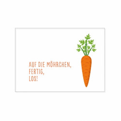 Postkarte - Auf die Möhrchen, fertig, los!