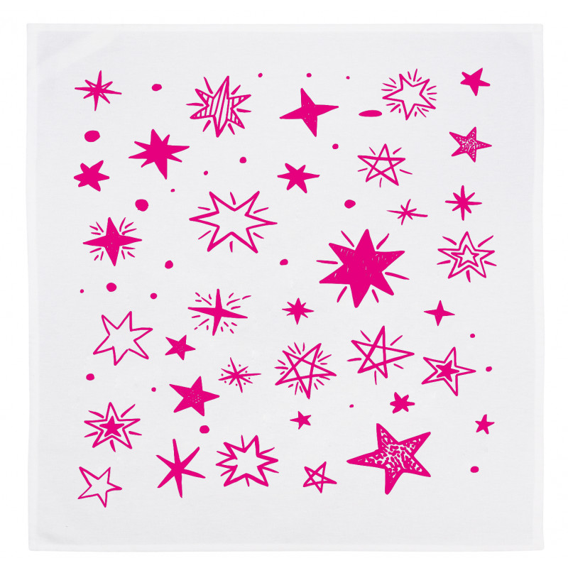 Servietten Set 2 Stück weiss - Sterne in Pink