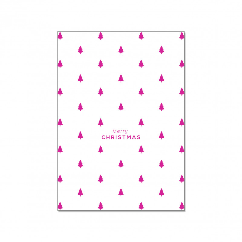 Postkarte - Merry Xmas pink