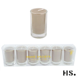 Home Society - Votive Candle Set 6 taupe - Votive Kerzen