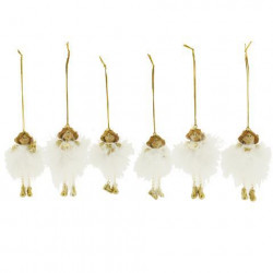 Home Society - Ornament Marga weiss gold - Set / 6
