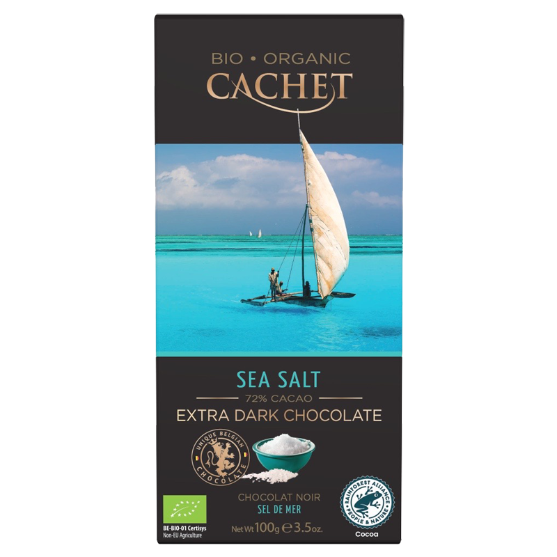 Cachet Schokolade - Extra Dark Chocolate 72% - Sea Salt