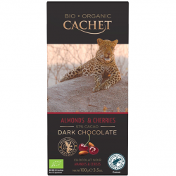 Cachet Schokolade - Extra Dark Chocolate 72% - Cherries & Almonds