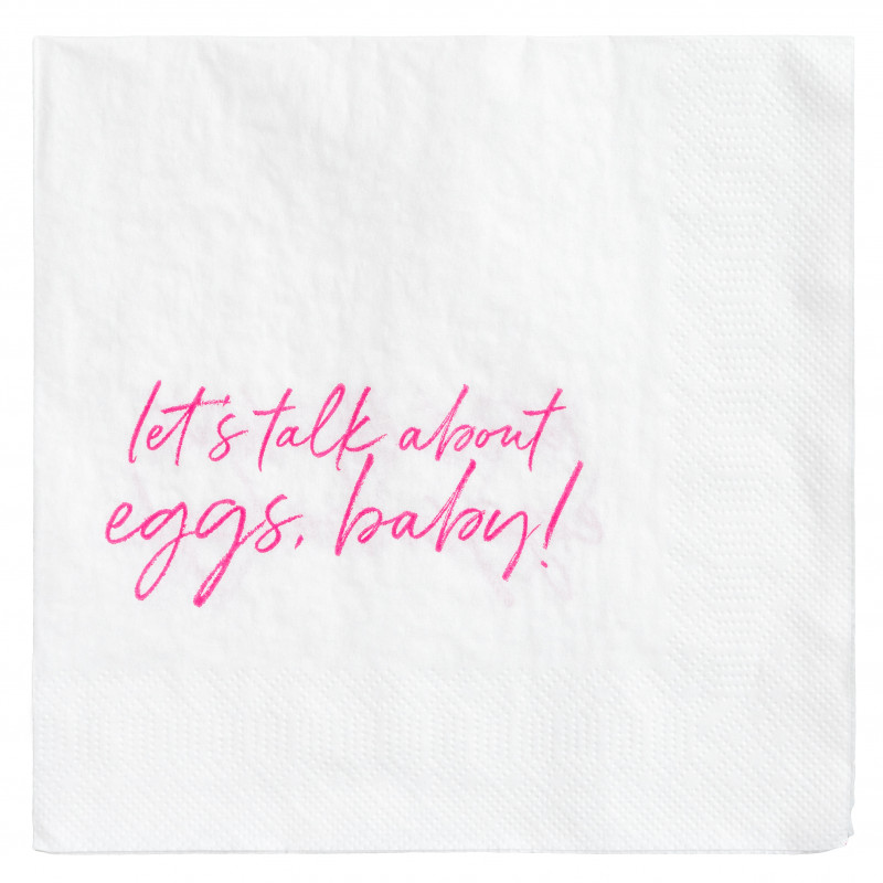 Papierservietten weiss - Let's talk about Eggs