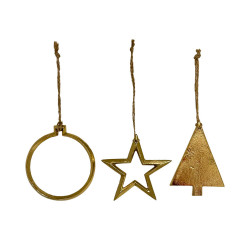 Ornament Nordic gold - Set /3