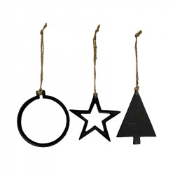 Ornament Nordic black - Set /3