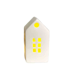 Deko Cotta - Haus - weiss - small -  LED