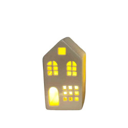 Deko Skin - Haus - weiss -  small - LED