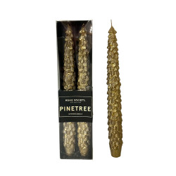 Dinner Candle Pinetree - gold