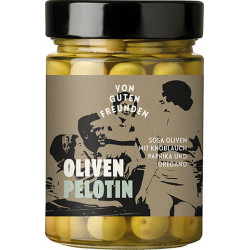Oliven Pelotin - Erstklassige kleine, runde Oliven in würziger Essiglake