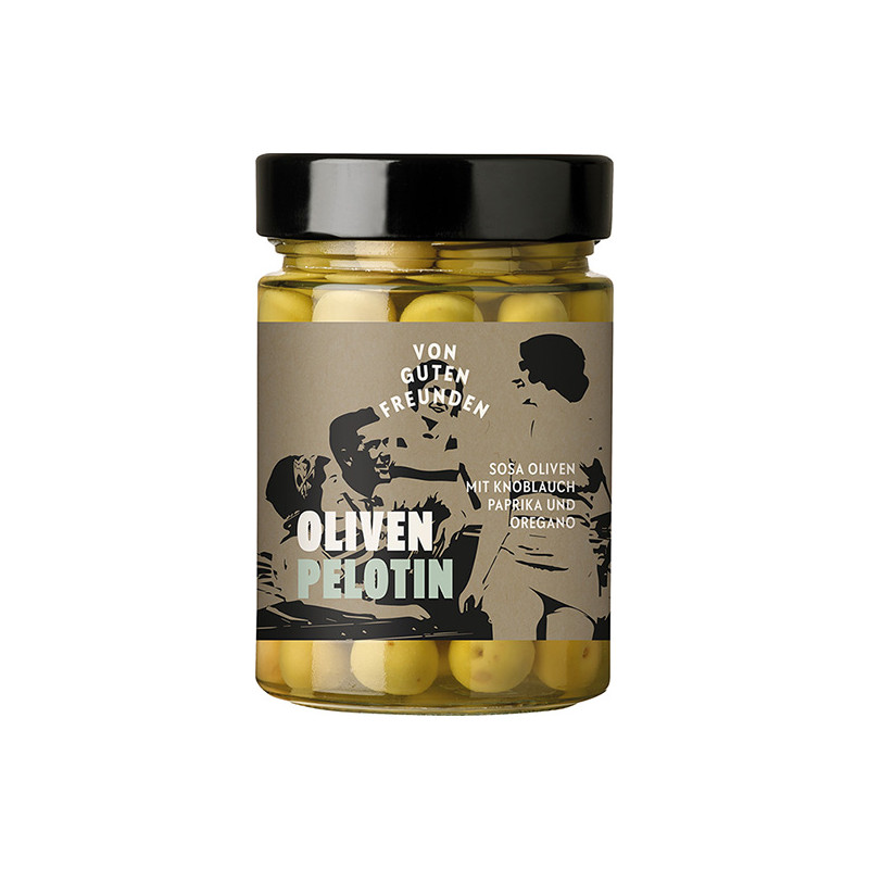 Oliven Pelotin - Erstklassige kleine, runde Oliven in würziger Essiglake
