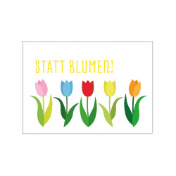 Postkarte - Statt Blumen - bunt