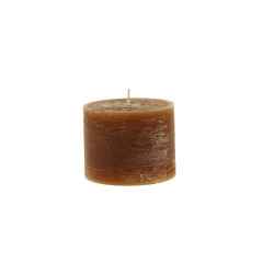 Home Society - Pillar Candle Brown - Stumpenkerze Braun - 9x9x7 cm
