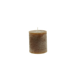 Home Society - Pillar Candle Brown - Stumpenkerze Braun - 9x9x10 cm