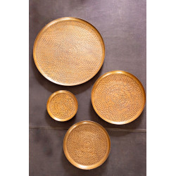 Home Society - Tablett Hamar Antik Messing - gold - xl