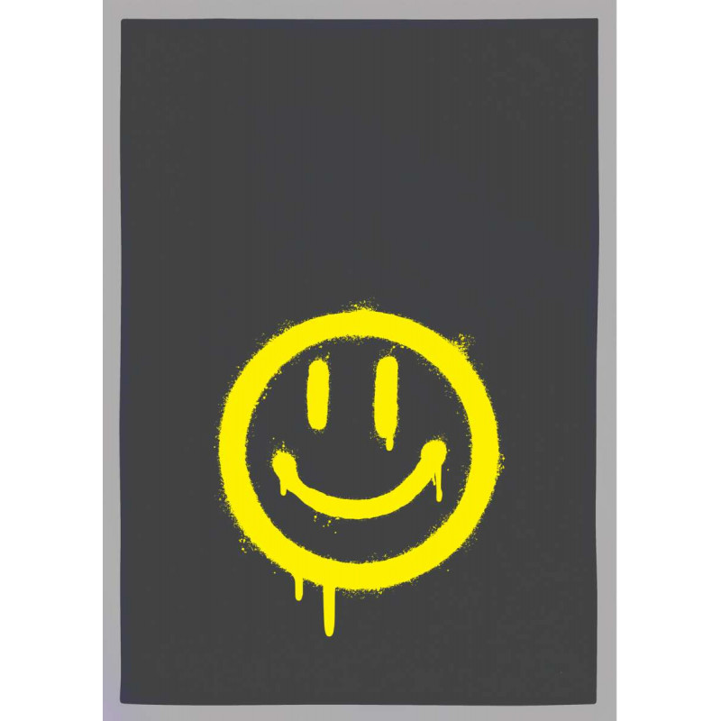 Geschirrtuch weiss - Smiley - neon