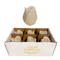 Home Society - Deko Candle - Tulip - grau