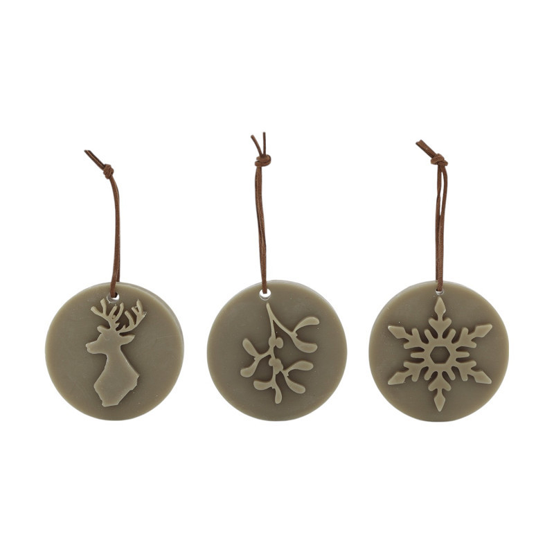Ornament Scented Wax Winter - taupe Set/3