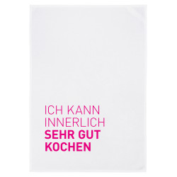 Geschirrtuch - weiss - Ich kann innerlich sehr gut kochen