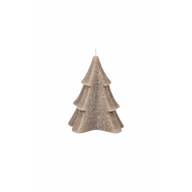 Home Society - Deko Kerze Baum - taupe - small